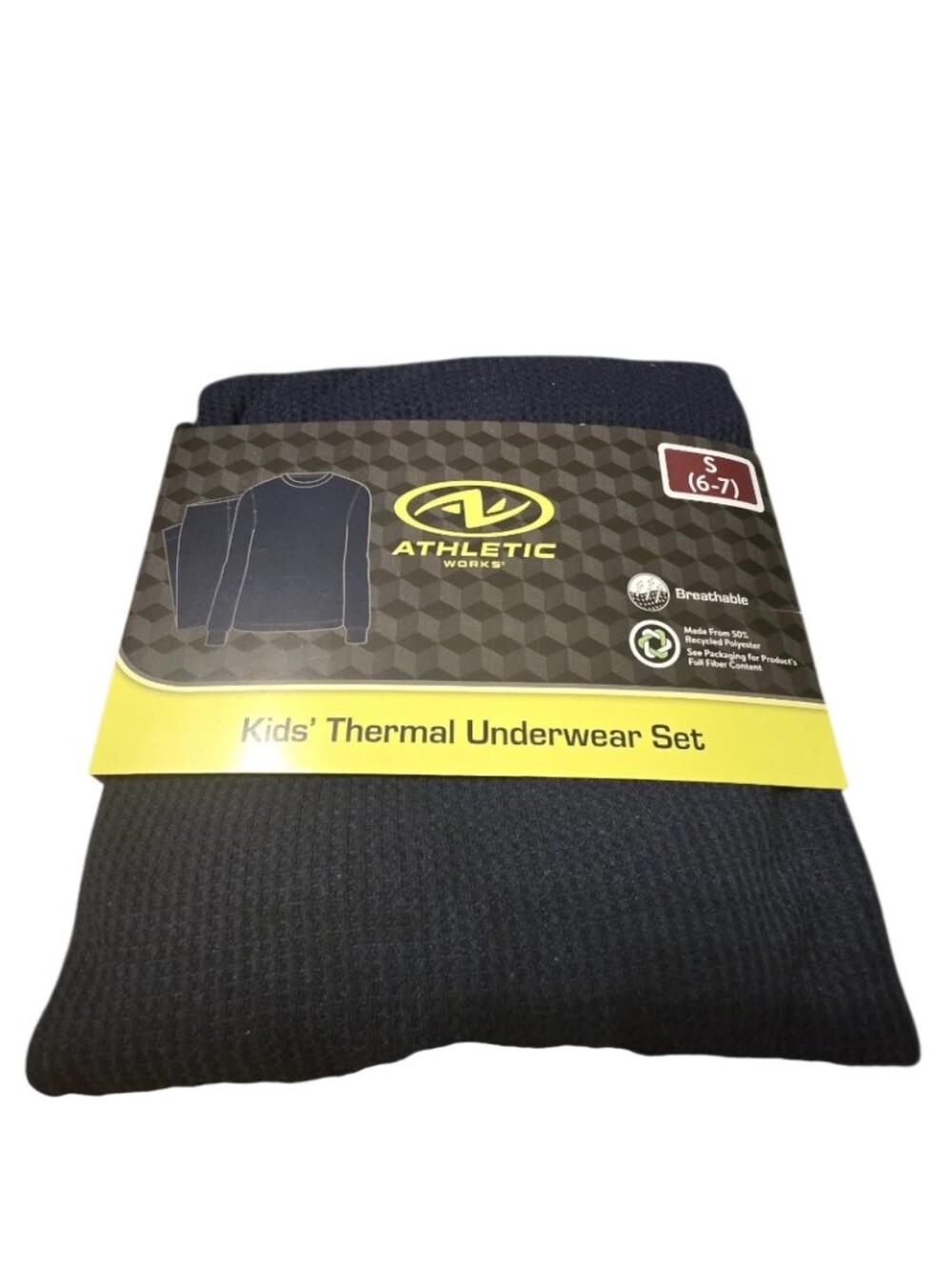 Athletic Kids 2pc Thermal Underwear Set In Navy Blue Size 6/7 NWT